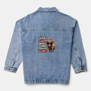 Kuh Lover nur ein Mädchen, das die Hochlandkühe-Li Jeansjacke