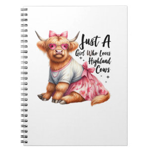 Kuh Lover nur ein Mädchen, das die Hochlandkühe-Li Notizblock