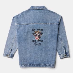 Kuh Lover Nur ein Mädchen, das Kühe Liebe _1 Jeansjacke