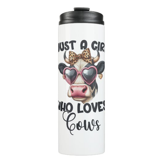 Kuh Lover Nur ein Mädchen, das Kühe Liebe _1 Thermosbecher (Vorderseite)