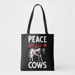 Kuh Lover Peace Farm Animal Spaß Tasche