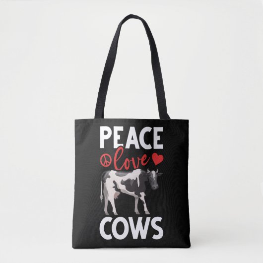 Kuh Lover Peace Farm Animal Spaß Tasche (Vorderseite)
