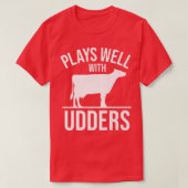 Kuh Lover Rind Bauer spielt gut mit Udder C T-Shirt (Design vorne)