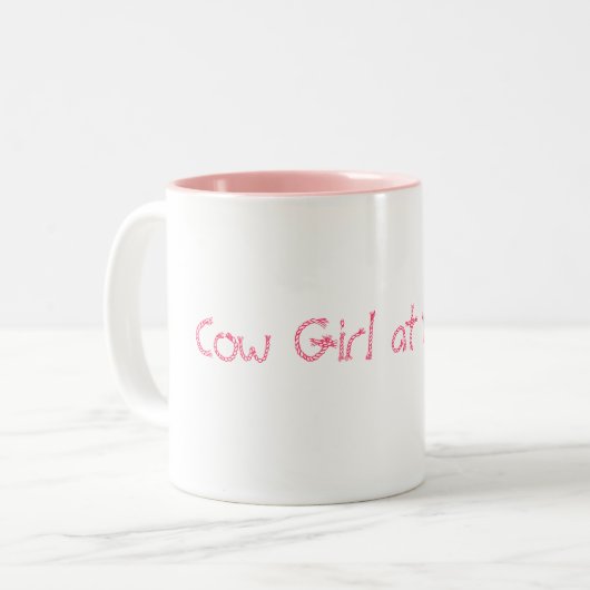 Kuh-Mädchen am Herzen Zweifarbige Tasse (Vorderseite Links)