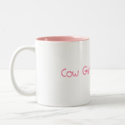 Kuh-Mädchen am Herzen Zweifarbige Tasse (Links)