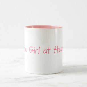 Kuh-Mädchen am Herzen Zweifarbige Tasse