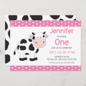 Kuh Mädchen Geburtstagseinladungen Einladung (Vorne/Hinten)
