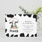 Kuh Mädchen haben Sie gehört, die Moos 2. Geburtst Einladung (Stehend Vorderseite)