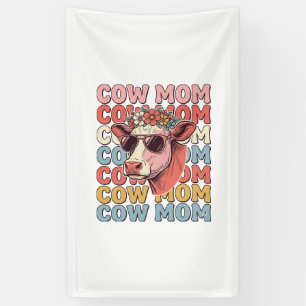 Kuh-Mama Retro-Sonnenbrille Kuh Vintage Gravur Des Banner