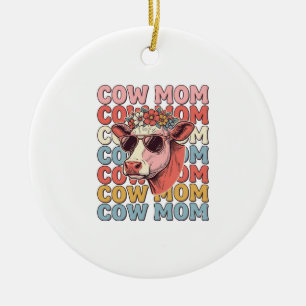 Kuh-Mama Retro-Sonnenbrille Kuh Vintage Gravur Des Keramik Ornament