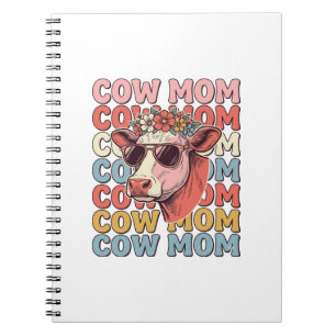 Kuh-Mama Retro-Sonnenbrille Kuh Vintage Gravur Des Notizblock