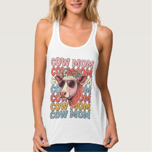 Kuh-Mama Retro-Sonnenbrille Kuh Vintage Gravur Des Tank Top