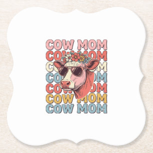Kuh-Mama Retro-Sonnenbrille Kuh Vintage Gravur Des Untersetzer