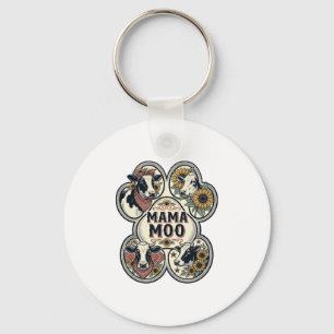 Kuh-Mama-Shirt Vintage-Engraving Sonnenblume Weste Schlüsselanhänger