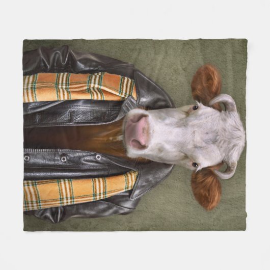 Kuh-Mann Fleecedecke (Vorderseite (Horizontal))