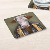 Kuh-Mann Rechteckiger Pappuntersetzer (angewinkelt)