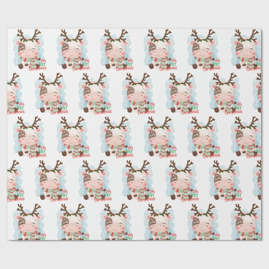 Kuh mein 1. Weihnachten Geschenkpapier (Flach)
