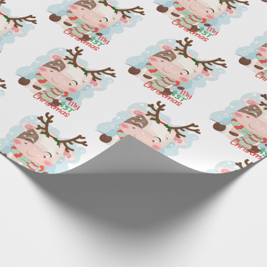 Kuh mein 1. Weihnachten Geschenkpapier (Ecke)