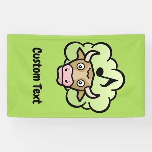 Kuh Methan Cartoon Banner (Horizontal)