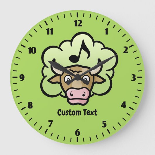 Kuh Methan Cartoon Große Uhr (Vorderseite)