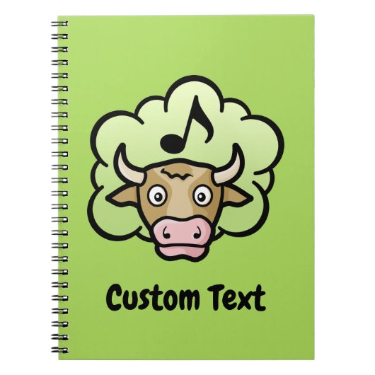 Kuh Methan Cartoon Notebook Notizblock (Vorderseite)