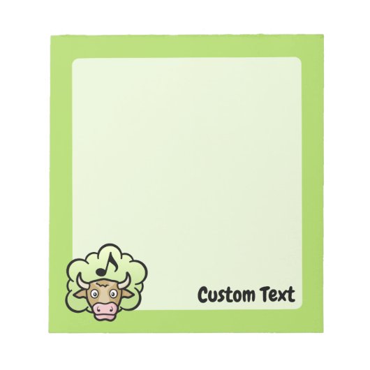 Kuh Methan Cartoon Notepad Notizblock (Vorderseite)