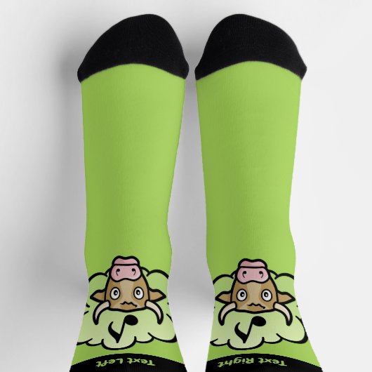 Kuh Methan Cartoon Socken (Oben)