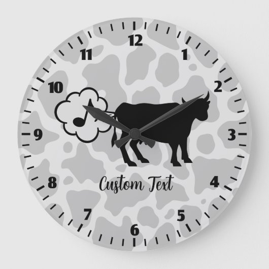 Kuh Methan Icon Large Clock Große Wanduhr (Vorderseite)