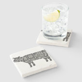 Kuh-Metzgerdiagramm Steinuntersetzer (Seitenansicht)