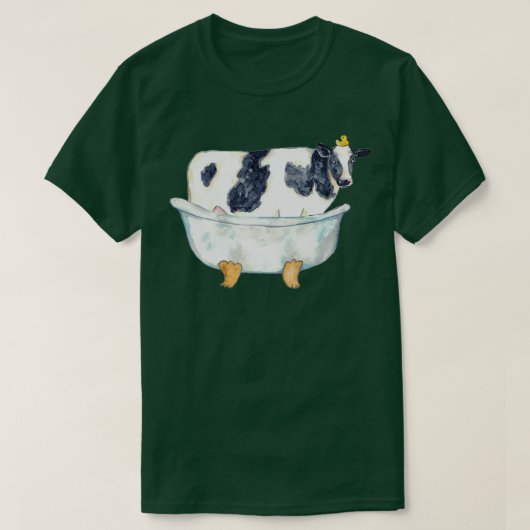 Kuh mit Aquarellmalerei T-Shirt (Design vorne)