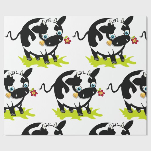 Kuh mit Blume Geschenkpapier (Flach)