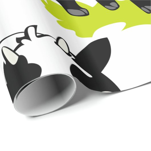 Kuh mit Blume Geschenkpapier (Rolleneckpunkt)