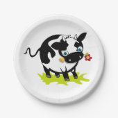 Kuh mit Blume Pappteller (Vorderseite)