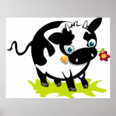 Kuh mit Blume Poster (Vorne)