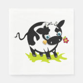 Kuh mit Blume Serviette (Vorderseite)