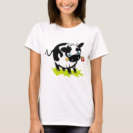 Kuh mit Blume T-Shirt (Vorderseite)
