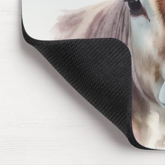 Kuh mit Blumenkopfteil Mousepad (Ecke)