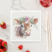 Kuh mit Blumenkopfteil Serviette (Beispiel)