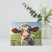 Kuh mit Brille für die Augenklinik Postkarte (Stehend Vorderseite)