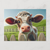 Kuh mit Brille für die Augenklinik Postkarte (Vorderseite)