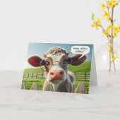 Kuh mit Brille Geburtstag Spaß Karte (Gelbe Blume)