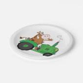 Kuh mit dem Führen eines Zugfahrzeugs Pappteller (Schrägansicht)