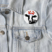 Kuh mit den Ren-Geweihen Button (Beispiel)