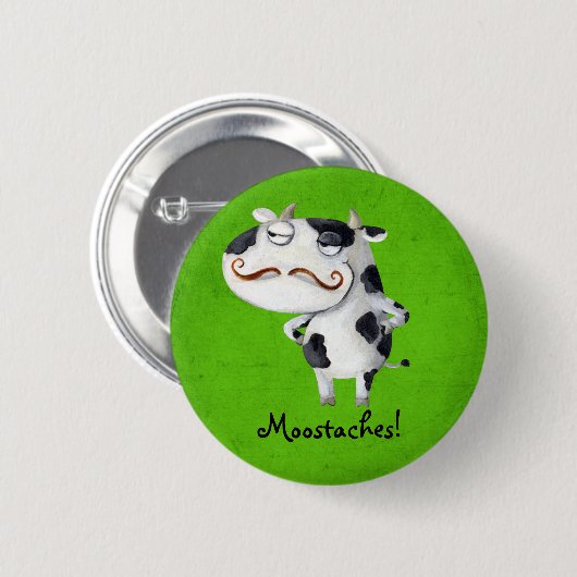 Kuh mit den Schnurrbärten Button (Vorne & Hinten)