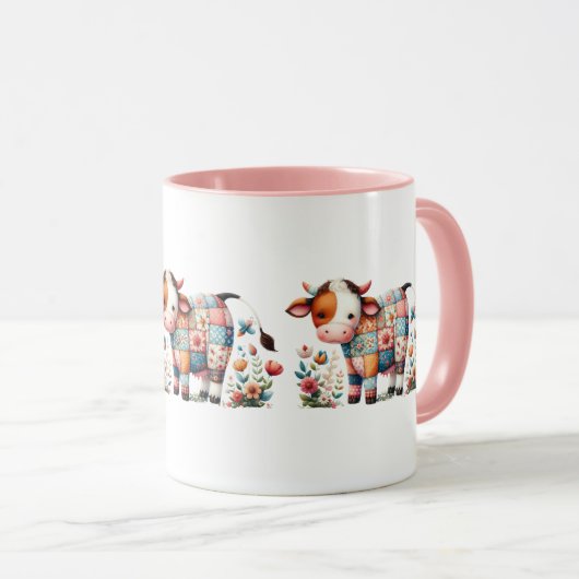 Kuh mit floralen Akzenten Tasse (VorderseiteRechts)