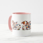 Kuh mit floralen Akzenten Tasse (Vorderseite Links)