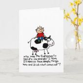 Kuh mit gefährlichen Dingen - Geburtstag Karte (Gelbe Blume)