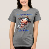 Kuh mit humorvollen Ausdrücken und Aussagen Tri-Blend Shirt (Vorderseite)