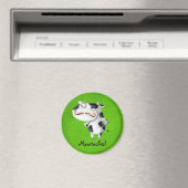 Kuh mit Mustaches Magnet (In Situ (Geschirrspüler))