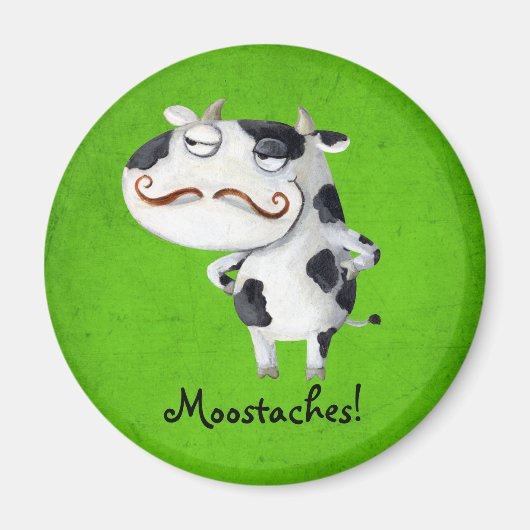 Kuh mit Mustaches Magnet (Vorne)